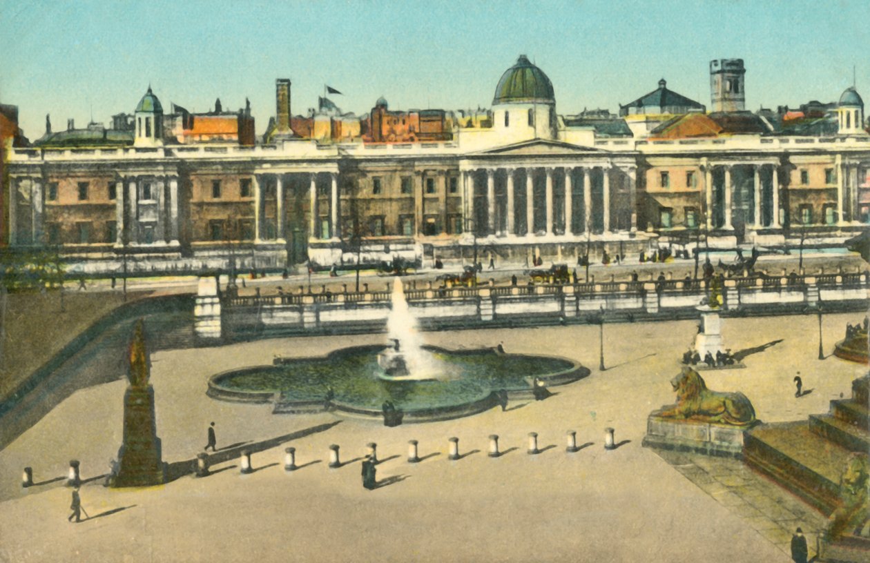 Galeria Nacional e Trafalgar Square, Londres, c1910. de Unbekannt