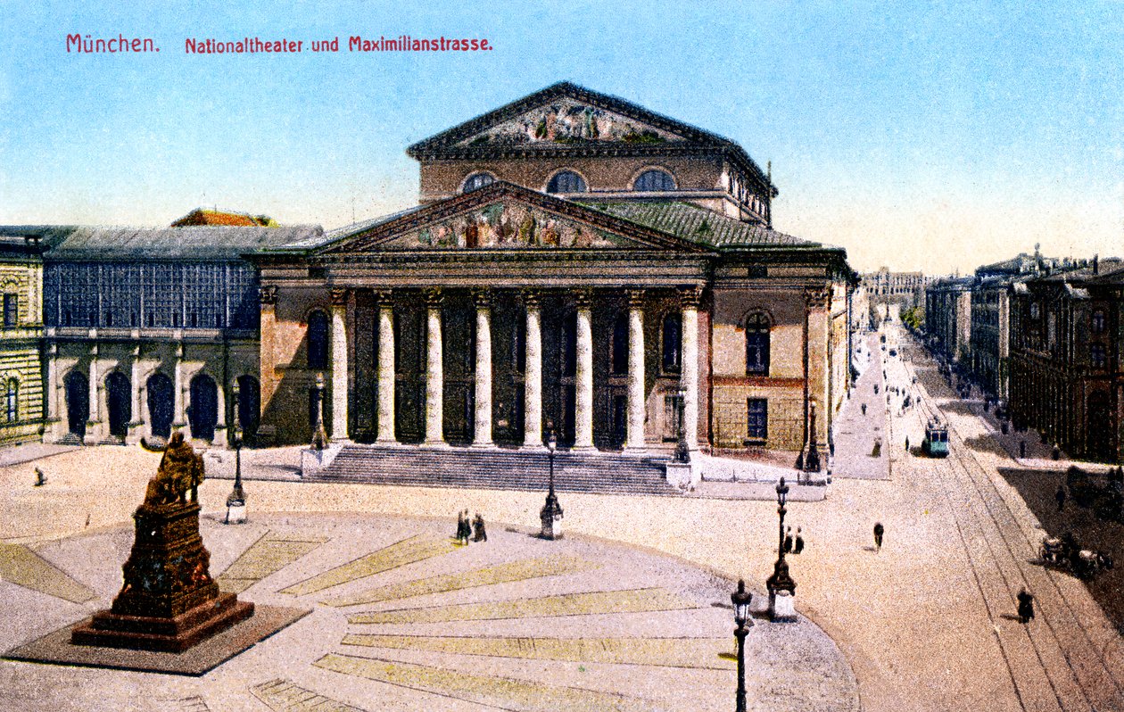 Teatro Nacional e Maximilian Strasse, Munique, Alemanha, 1925 de Unbekannt