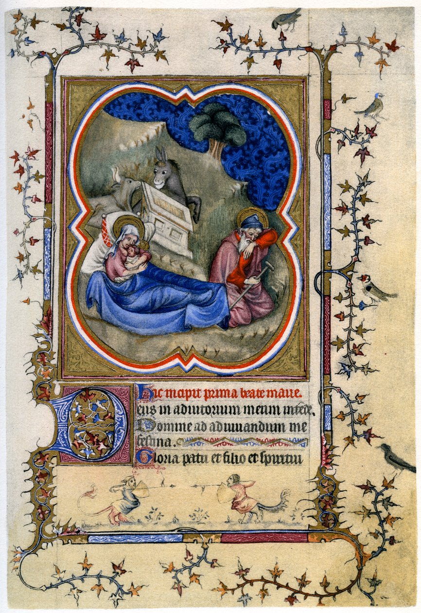 A Natividade, de um livro de horas e missal c1370 1958 de Unbekannt