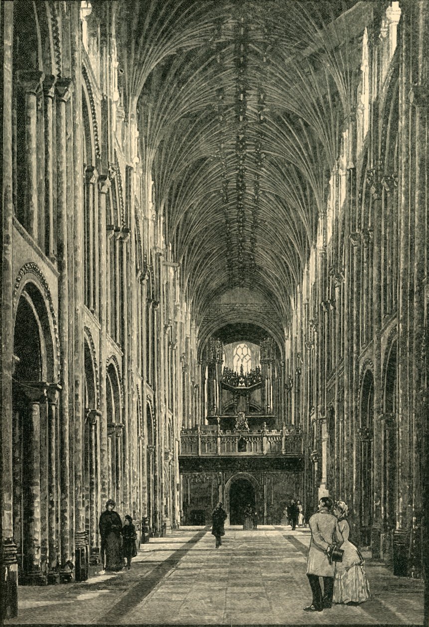 A Nave, Catedral de Norwich, 1898. de Unbekannt