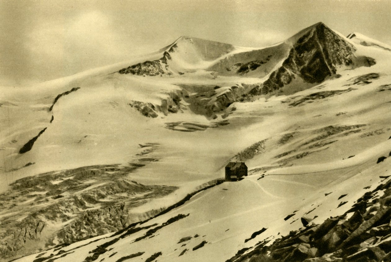 O Neue Prager Hütte, montanha Großvenediger, Tirol, Áustria, c1935. de Unbekannt