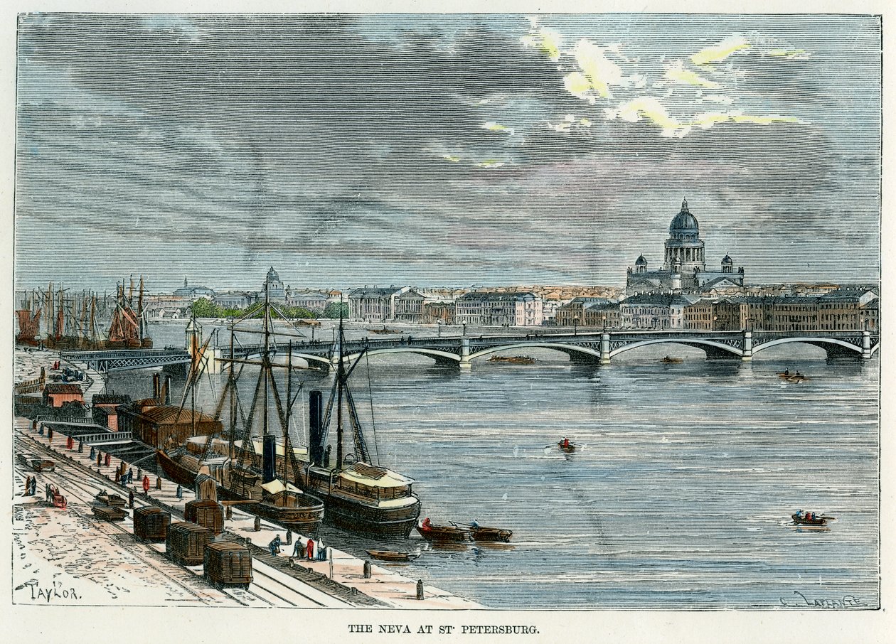 O Neva em São Petersburgo, Rússia, c1880 de Unbekannt
