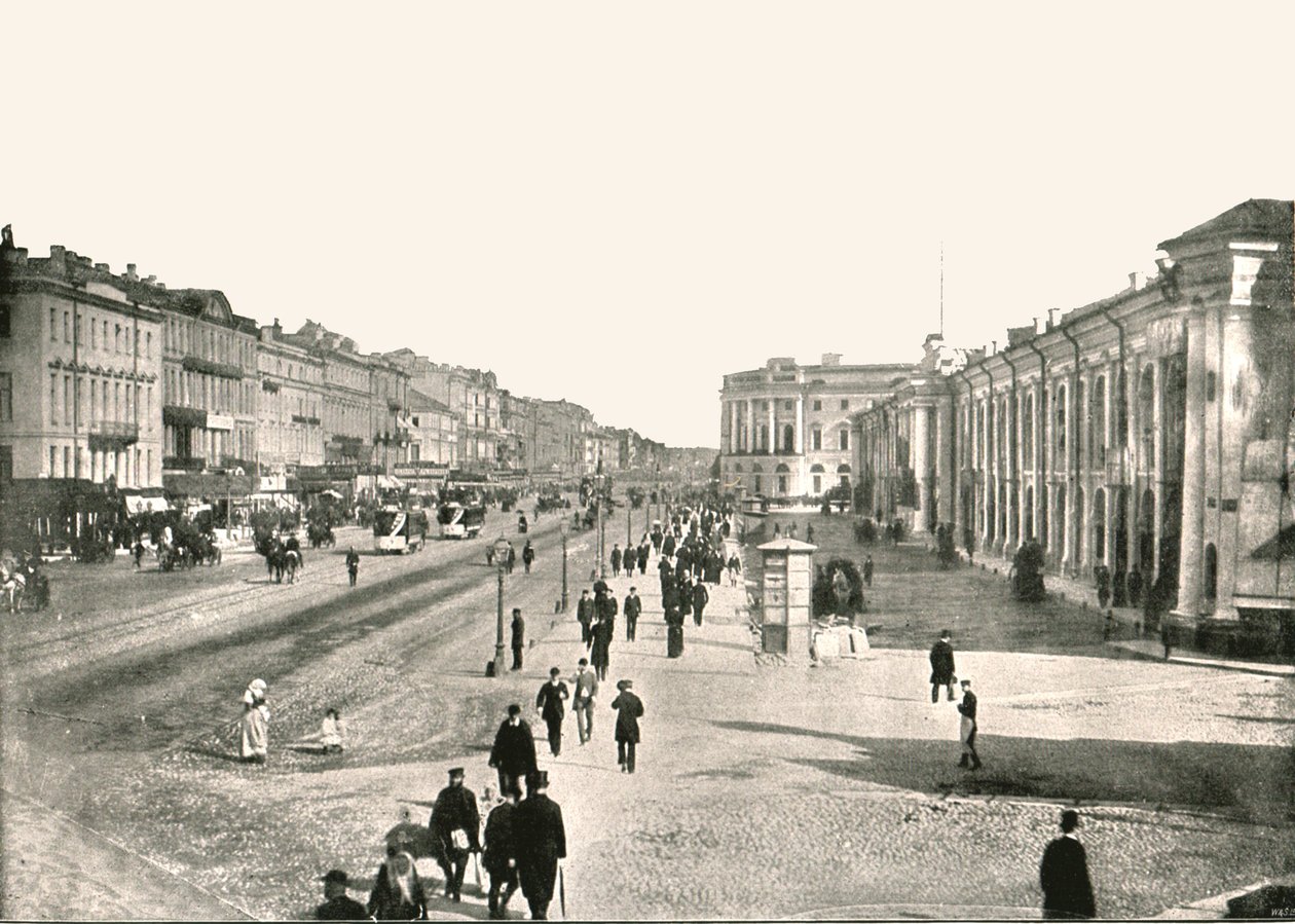 The Nevski Prospect, São Petersburgo, Rússia, 1895. de Unbekannt