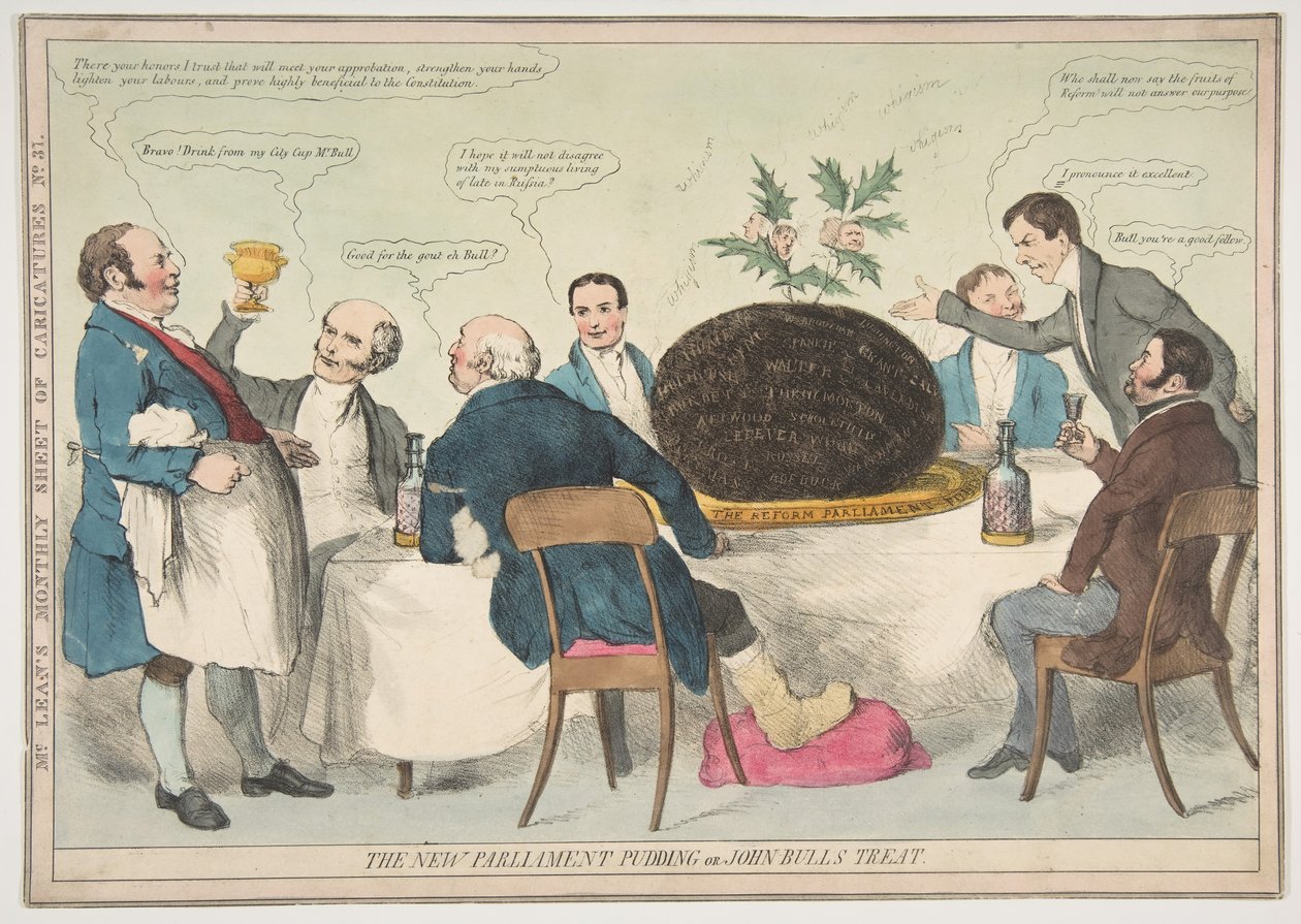 The New Parliament Pudding ou John Bulls Treat, ca. 1832 de Unbekannt