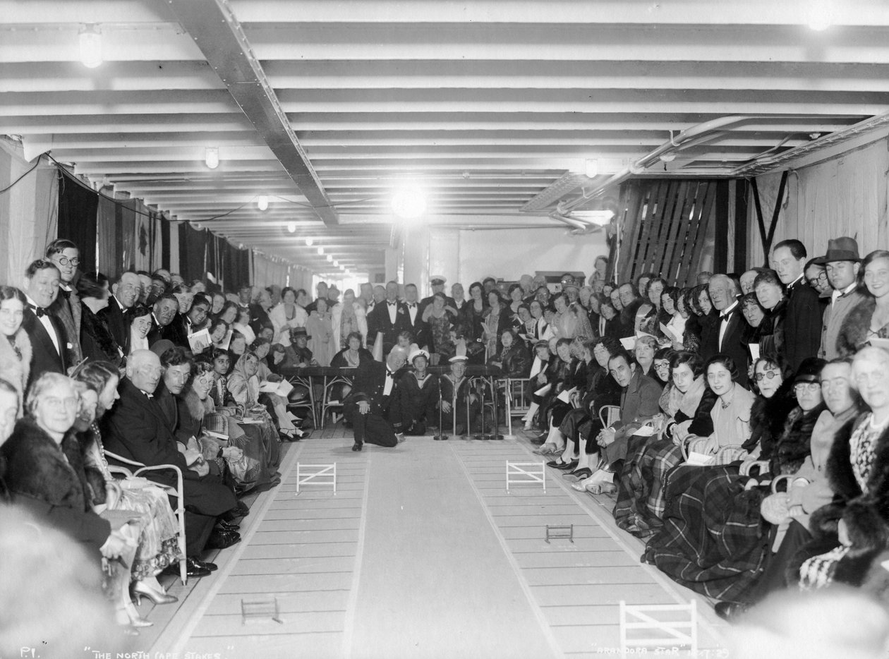 The North Cape Stakes, entretenimento a bordo do Blue Star Lines SS Arandora Star, 1929 de Unbekannt