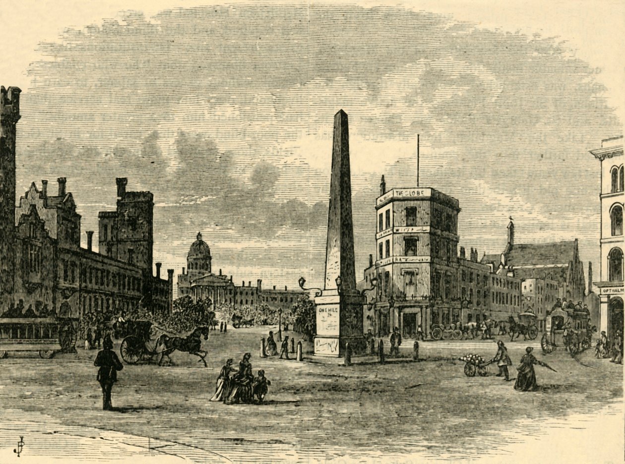 O Obelisco em St. Georges Circus, c1878. de Unbekannt