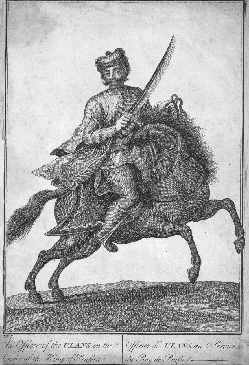 O oficial dos Ulans a serviço do rei da Prússia, século XVIII de Unbekannt