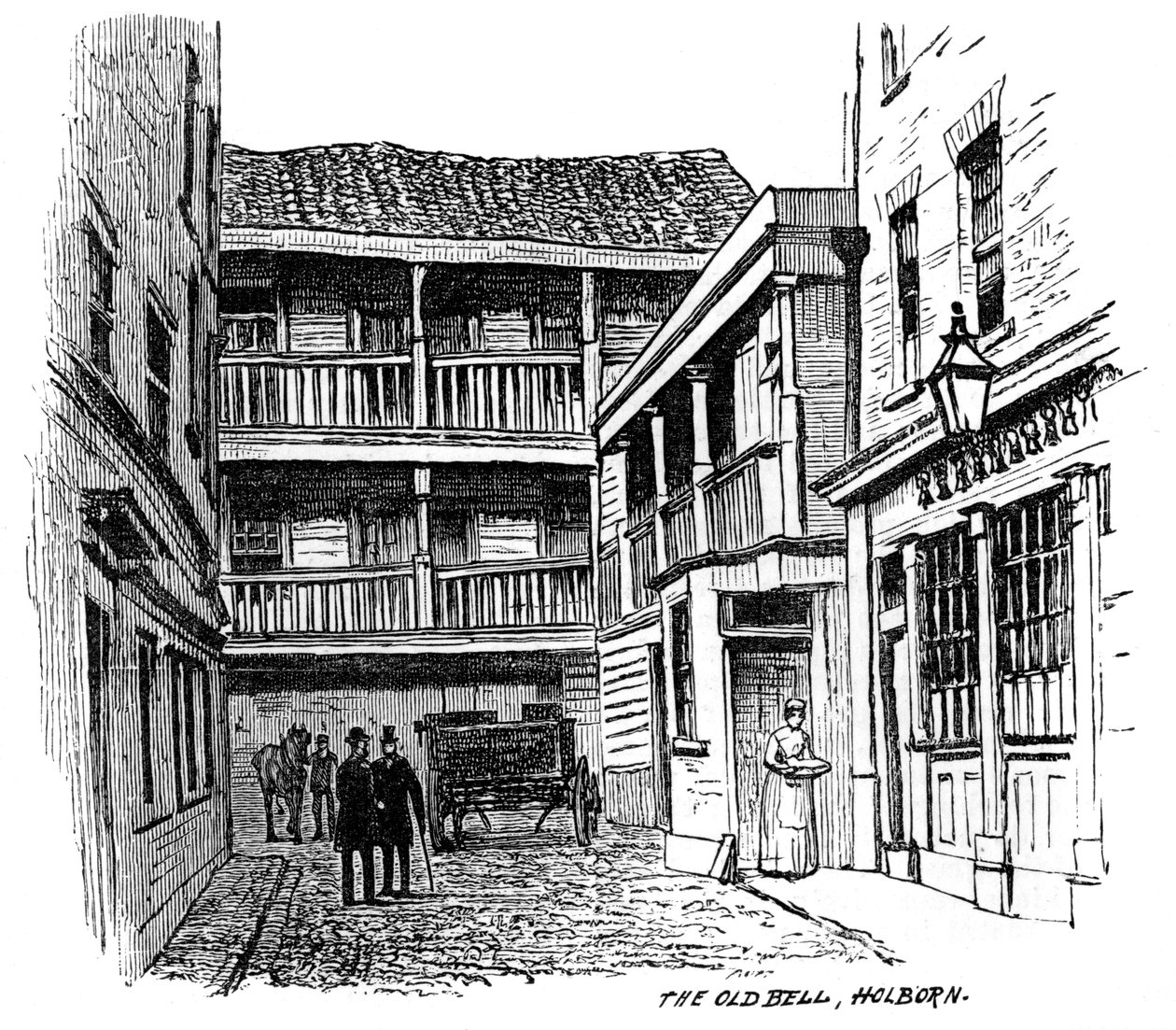 A estalagem Old Bell, Holborn, Londres, 1887 de Unbekannt