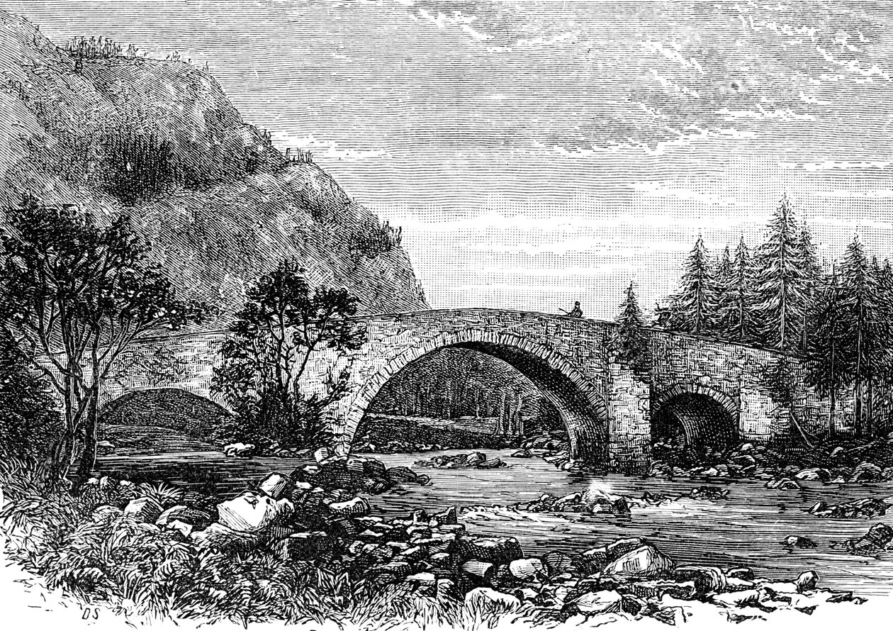 A ponte velha, Invercauld, Escócia, 1900 de Unbekannt