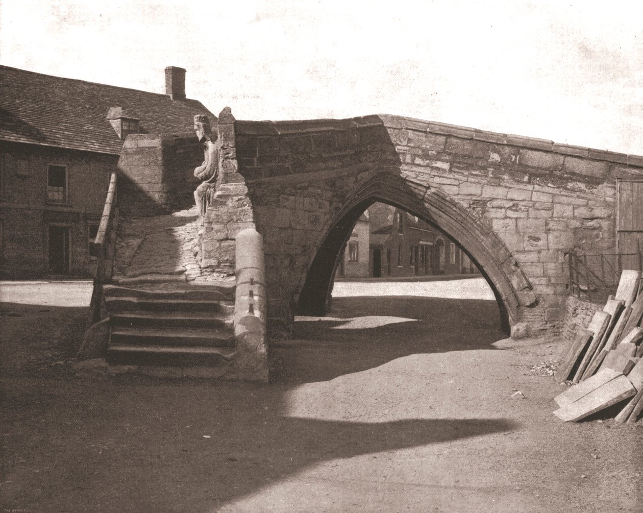 A ponte velha em Croyland, Lincolnshire, 1894. de Unbekannt