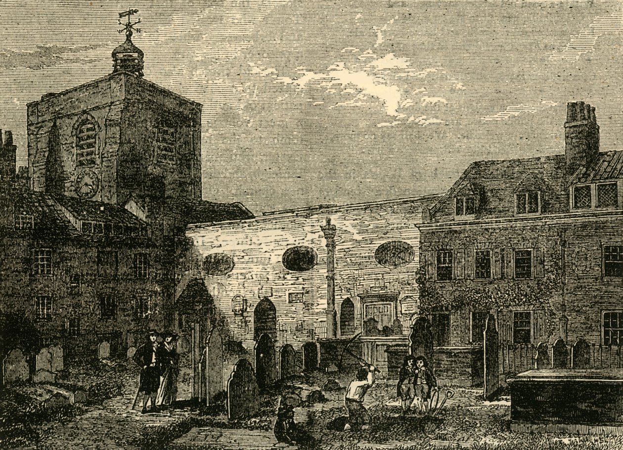 A antiga igreja de St. James, Clerkenwell, c1872. de Unbekannt