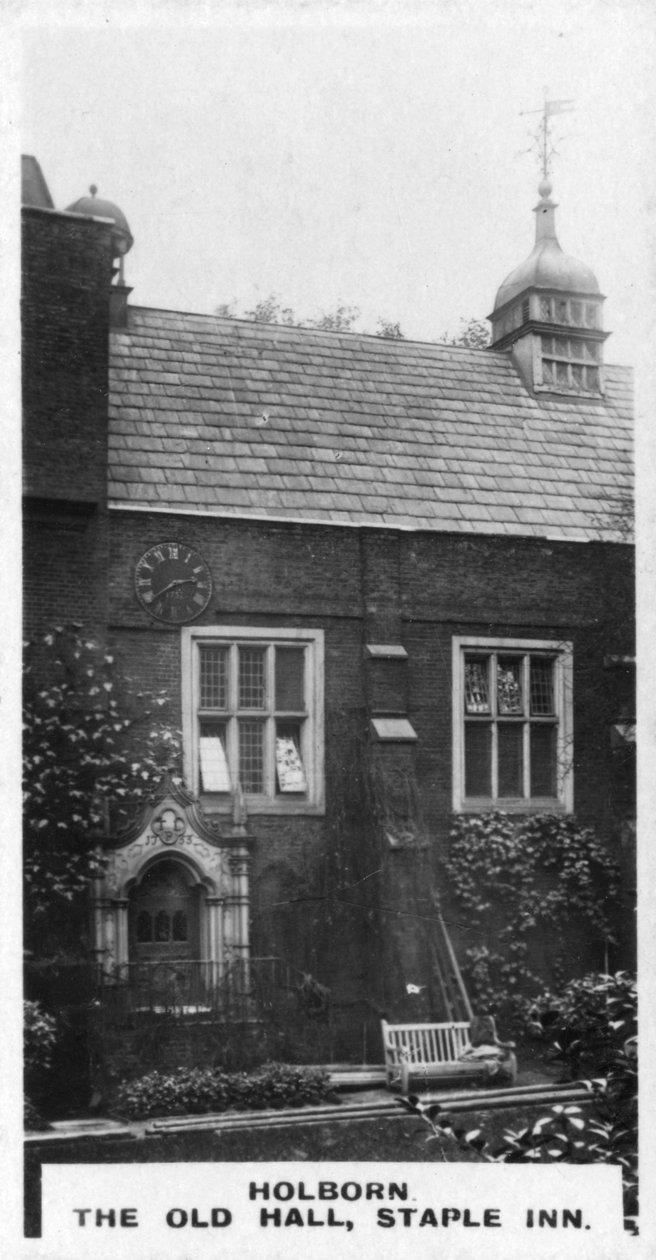 The Old Hall, Staple Inn, Holborn, Londres, c1920s de Unbekannt