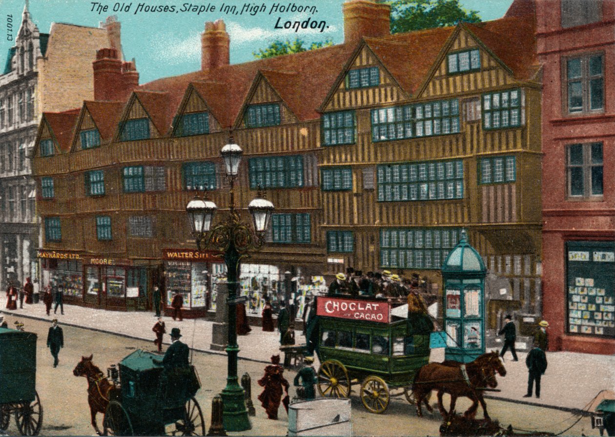 As casas antigas, Staple Inn, High Holborn, Londres, 1905 de Unbekannt