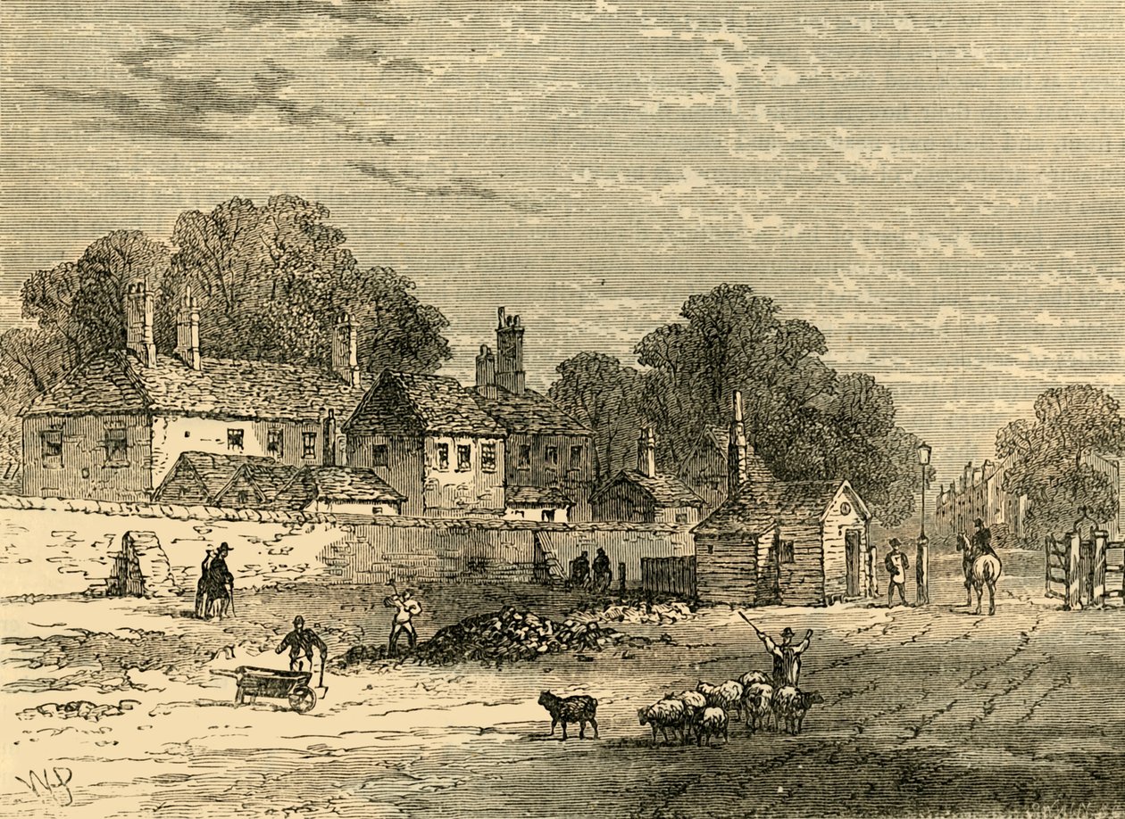 The Old Turnpike, Kensington, em 1820, c1876. de Unbekannt