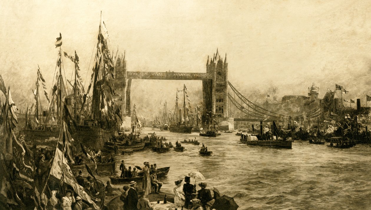A cerimônia de abertura da Tower Bridge, c1894. de Unbekannt