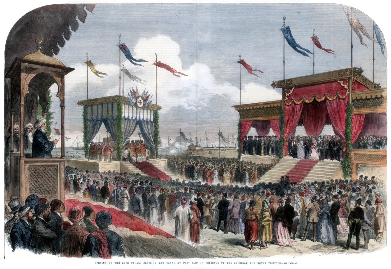 A abertura do canal de Suez, Port Said, Egito, 17 de novembro de 1869 de Unbekannt