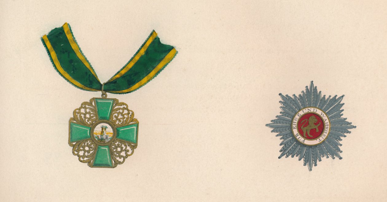 A Ordem do Leão de Baden Leão de Ouro de Daringen, século c19 de Unbekannt