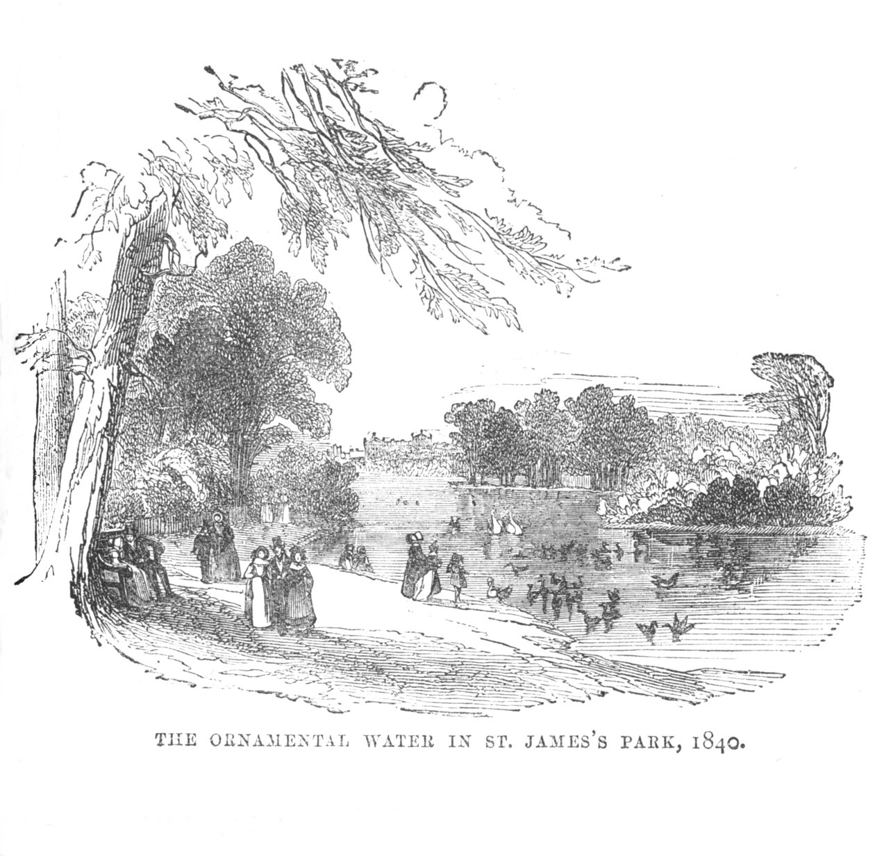 A água ornamental em St. James Park, 1840, c1870 de Unbekannt