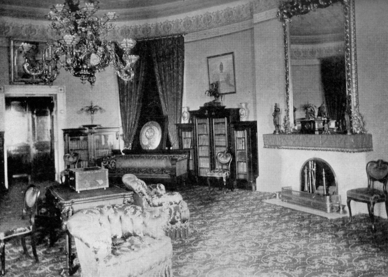 A sala de estar oval na Casa Branca, Washington DC, EUA, 1908 de Unbekannt