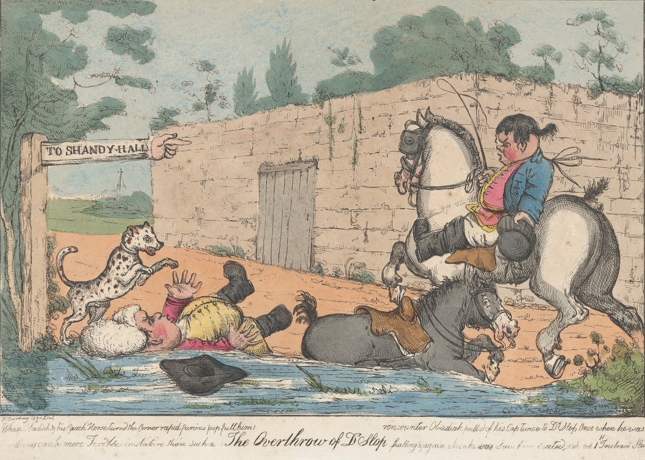 A derrubada do Dr. Slop Tristram Shandy, 1800-20. de Unbekannt