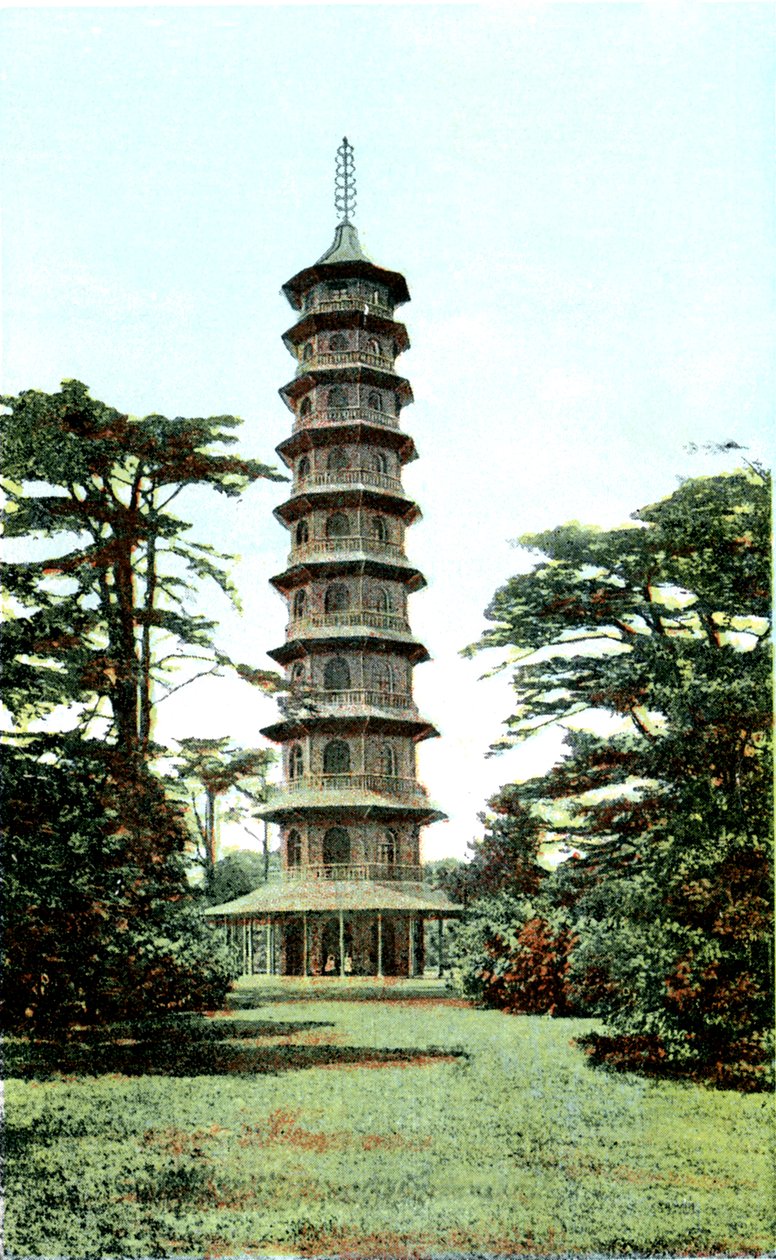 O pagode, jardins de Kew, Richmond upon Thames, Londres, século 20 de Unbekannt