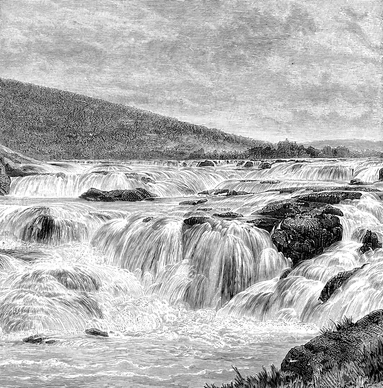 As Cataratas Paikari em Nilgiris, Índia, 1895 de Unbekannt