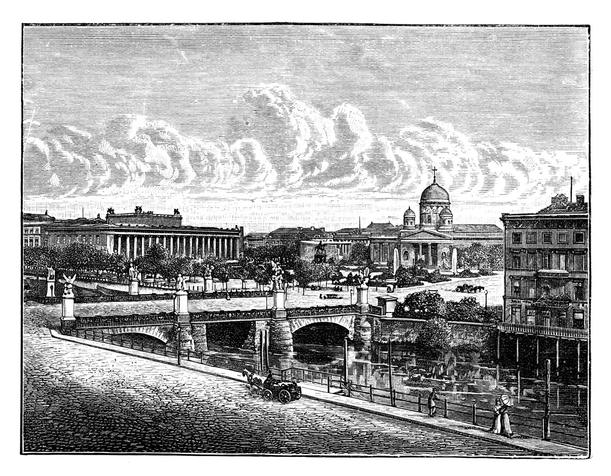 A ponte do palácio e o jardim do prazer, Berlim, Alemanha de Unbekannt