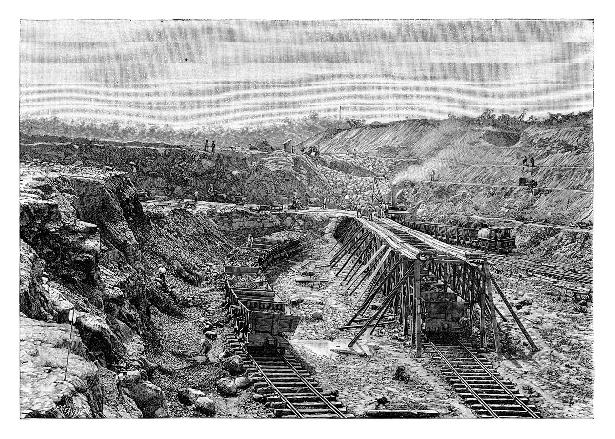 O Canal do Panamá em construção, c1890 de Unbekannt