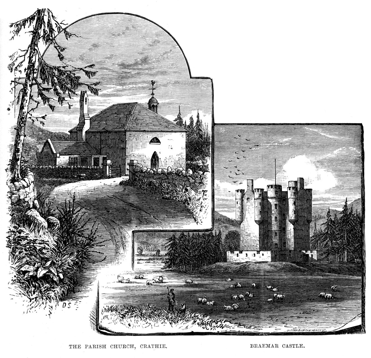 Igreja Paroquial, Crathie e Castelo Braemar, Escócia, 1900 de Unbekannt