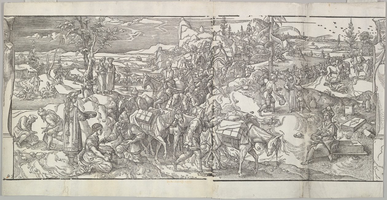 A passagem de uma caravana do friso Ces Moeurs et fachons de faire de Turcz Customs ..., 1553. de Unbekannt