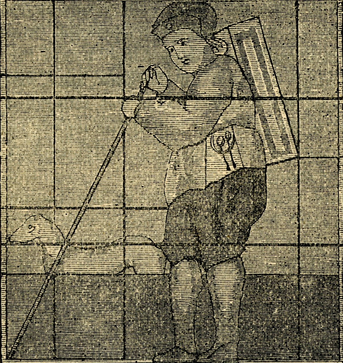 O Pedlar e seu cão, anteriormente na Igreja de Lambeth, c1878. de Unbekannt