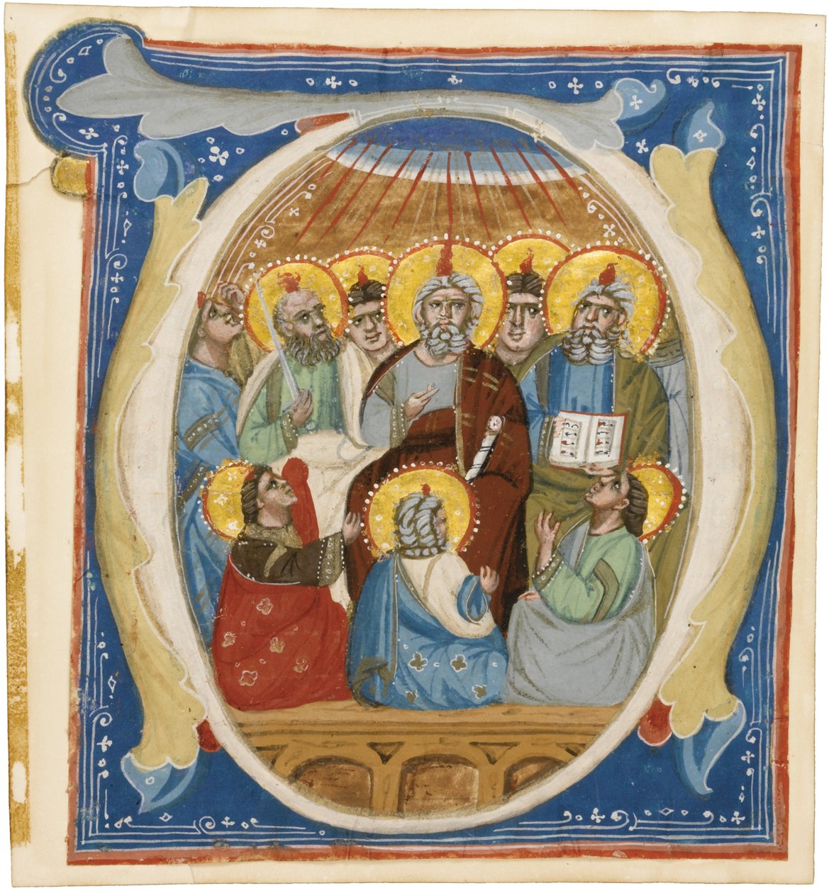 O Pentecostes. O inicial de um Antifonador, ca 1320 de Unbekannt