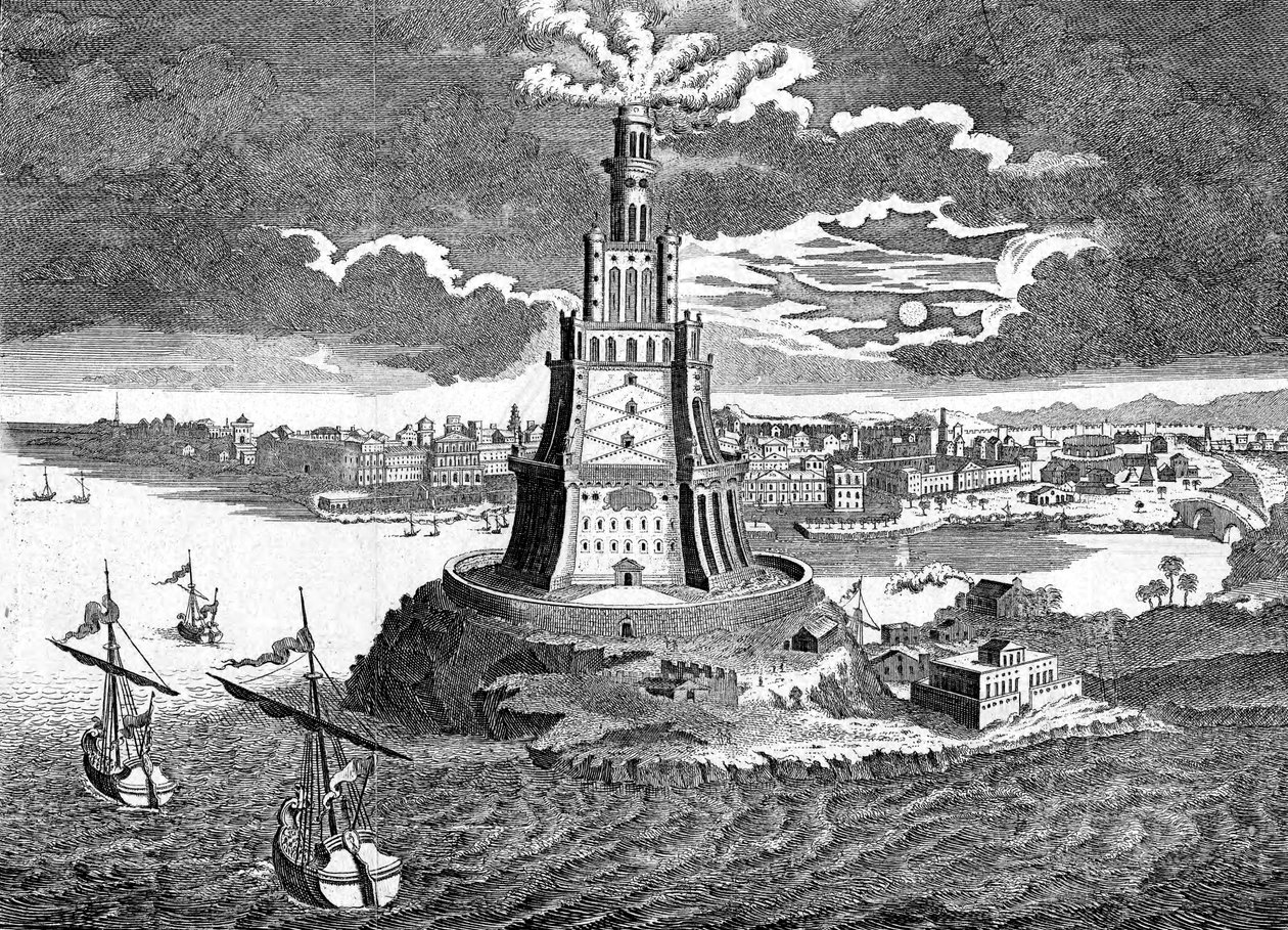 O Pharos de Alexandria, século XVIII de Unbekannt