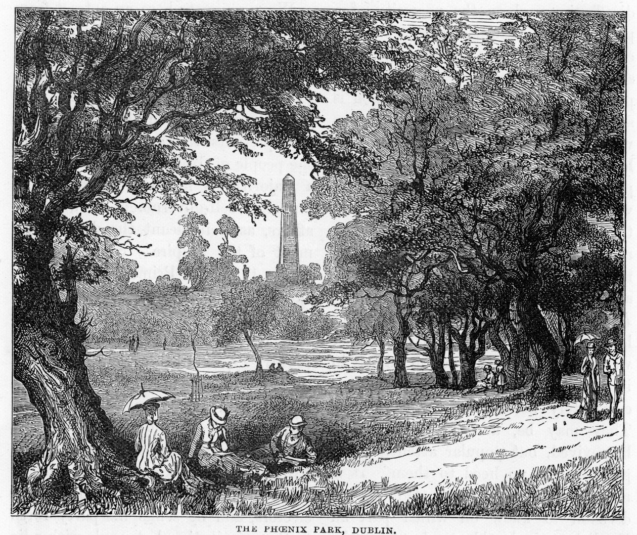 O Phoenix Park, Dublin, século XIX de Unbekannt