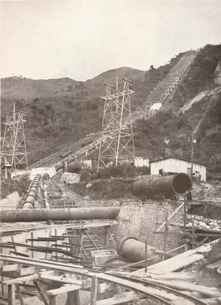Os Tubos de Ribeirão das Lages: Rio Light e Power Works, 1914 de Unbekannt