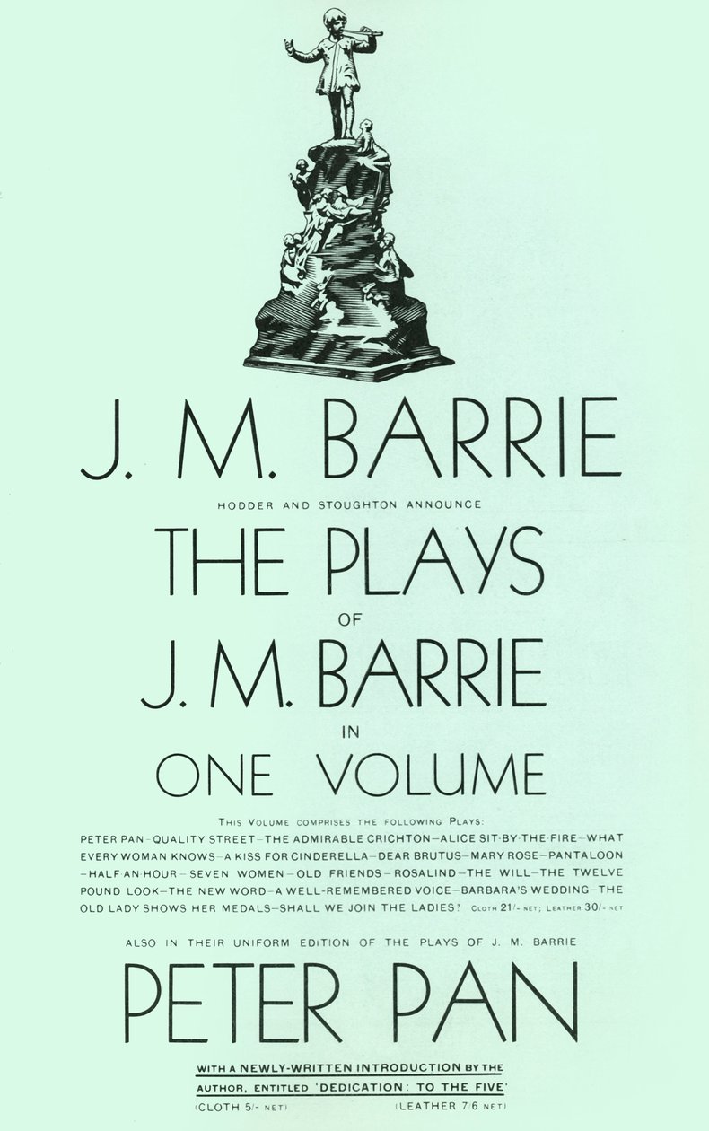 As peças de JM Barrie em um volume, 1928. de Unbekannt