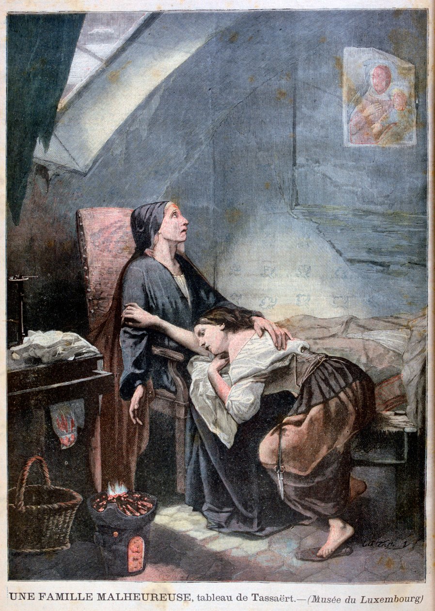 A família atingida pela pobreza, ou o suicídio, 1849, 1897 de Unbekannt