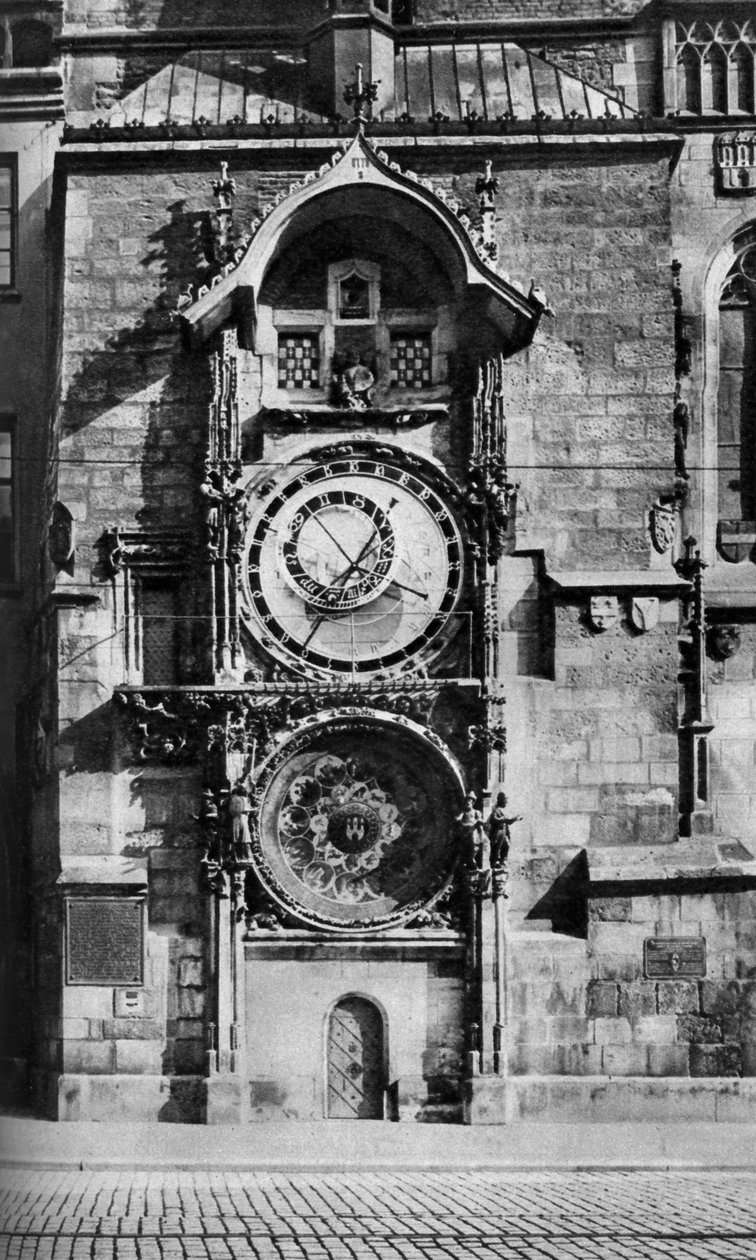 O relógio astronômico de Praga, Tchecoslováquia, c1930s de Unbekannt