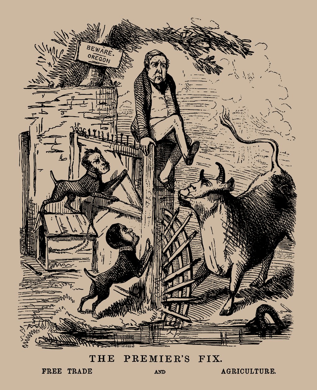 A correção do Premier. Livre Comércio e Agricultura Peel entre Livre Comércio e Proteção, abril de 1845. de Unbekannt