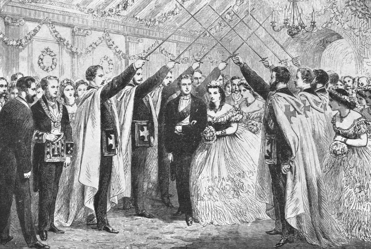 O príncipe e a princesa de Gales na comemoração de Oxford ... 1863, 1901. de Unbekannt