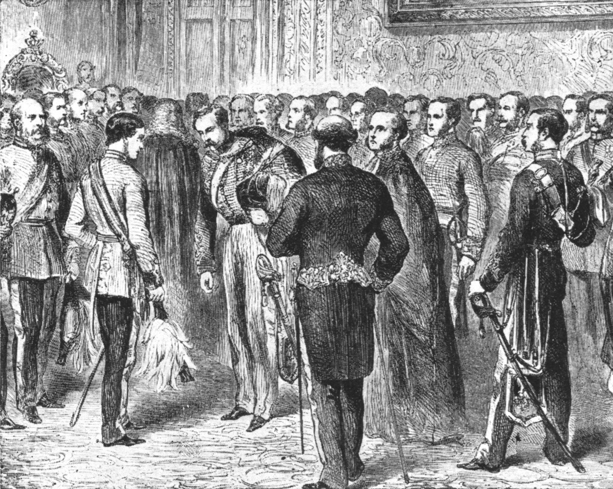 O príncipe de Gales segurando seu primeiro dique, 18 de fevereiro de 1863, 1901. de Unbekannt