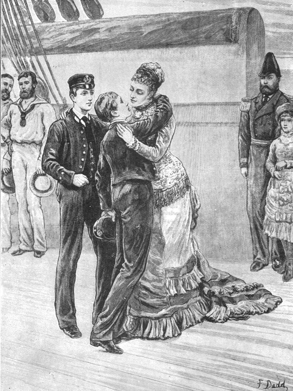 A princesa de Gales dá as boas-vindas a seus filhos marinheiros em seu retorno ..., 3 de maio de 1880, 1901. de Unbekannt