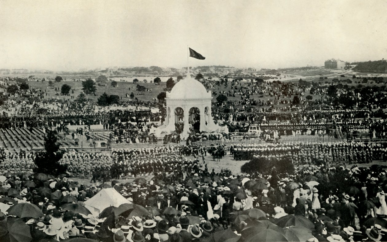 A Proclamação da Comunidade da Austrália em Sydney, em 1º de janeiro de 1901, c1930. de Unbekannt