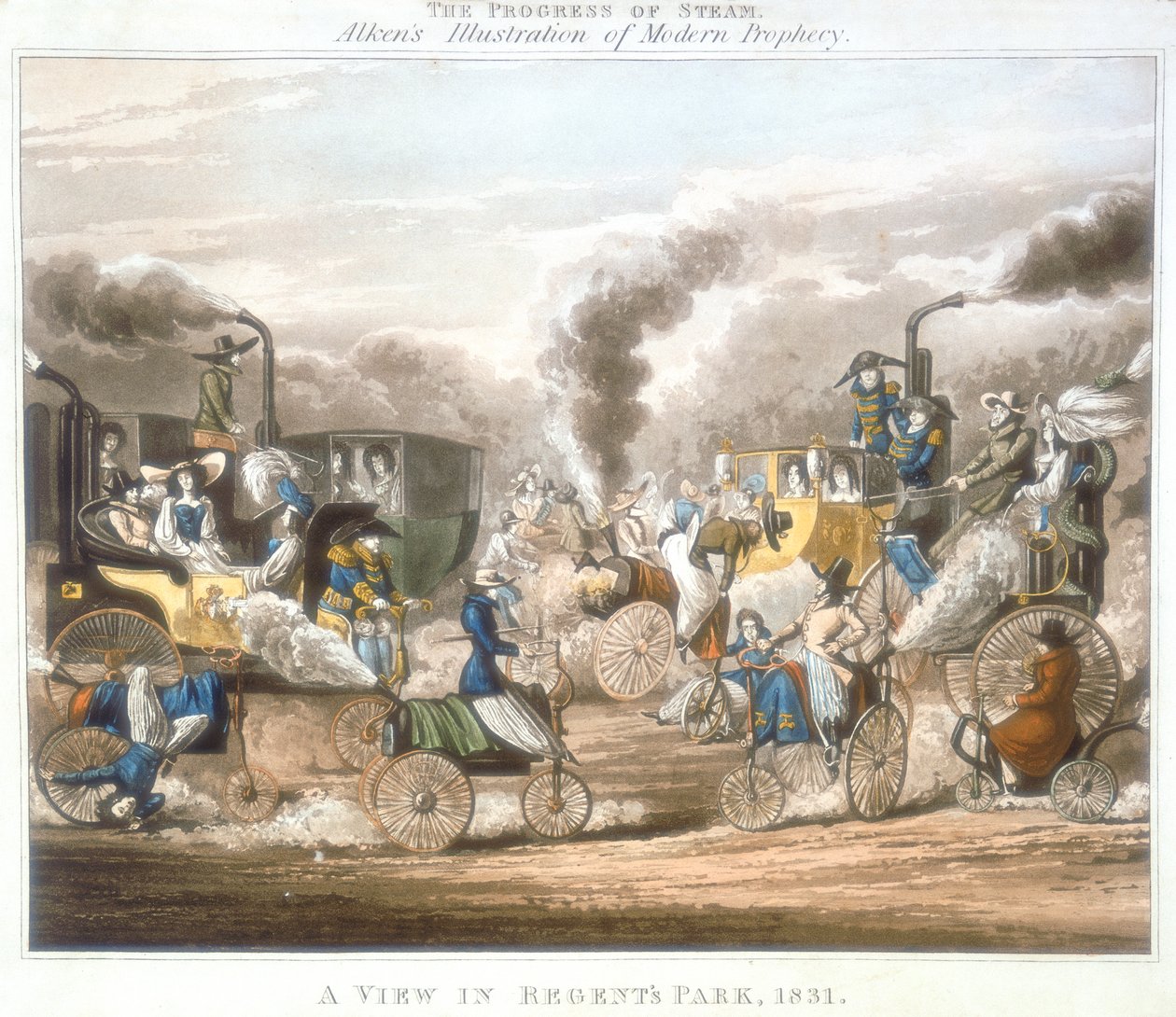O progresso do Steam. Uma vista em Regents Park, 1831, 1828 de Unbekannt