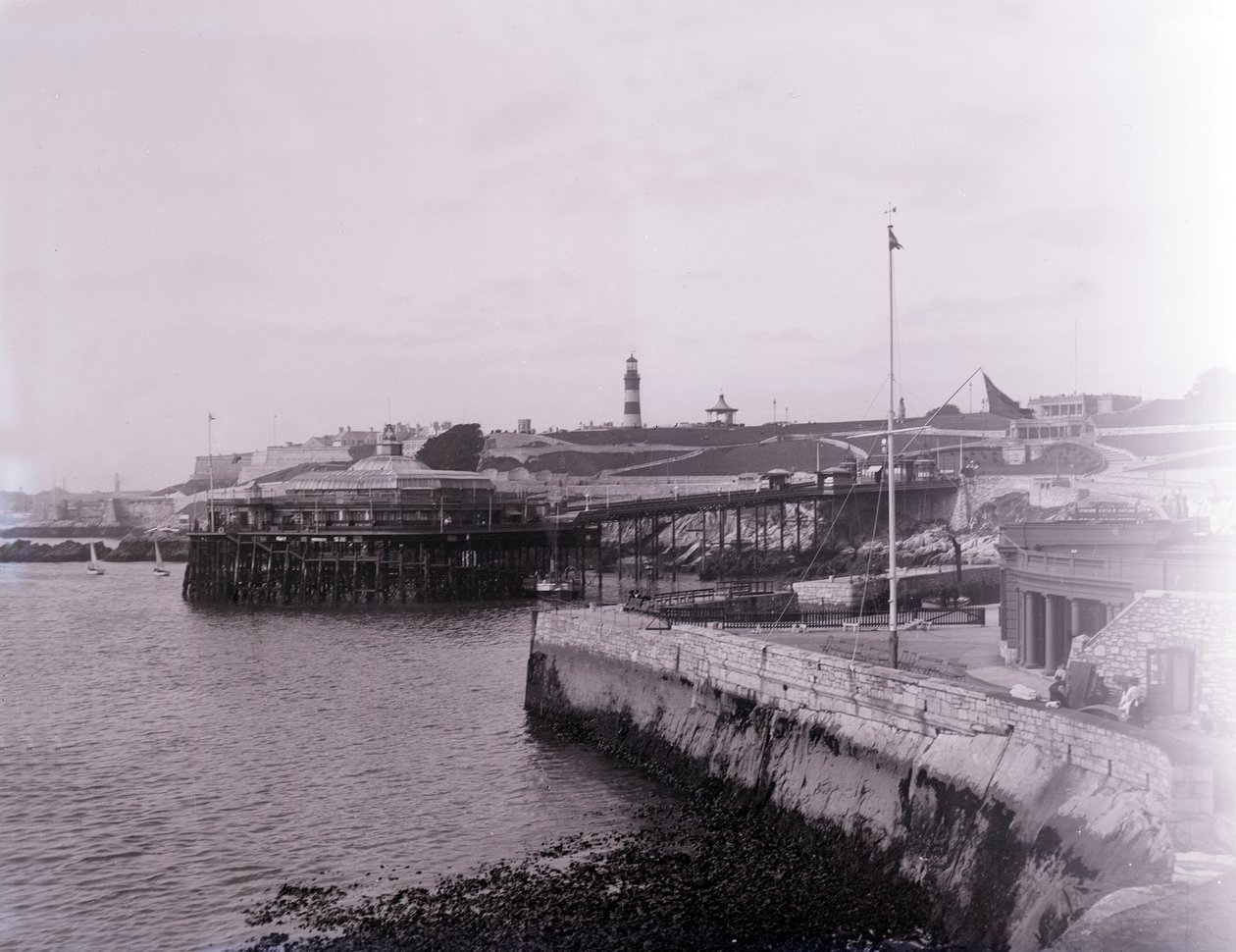 O Promenade Pier em Plymouth em Devon, final do século XIX-início do século XX. de Unbekannt
