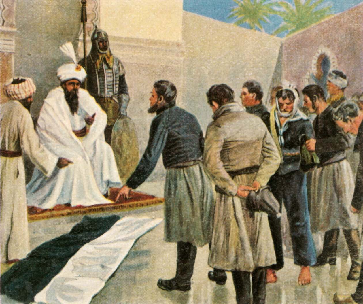 A bandeira da Prússia antes do sultão de Marrocos, 1780, 1936. de Unbekannt