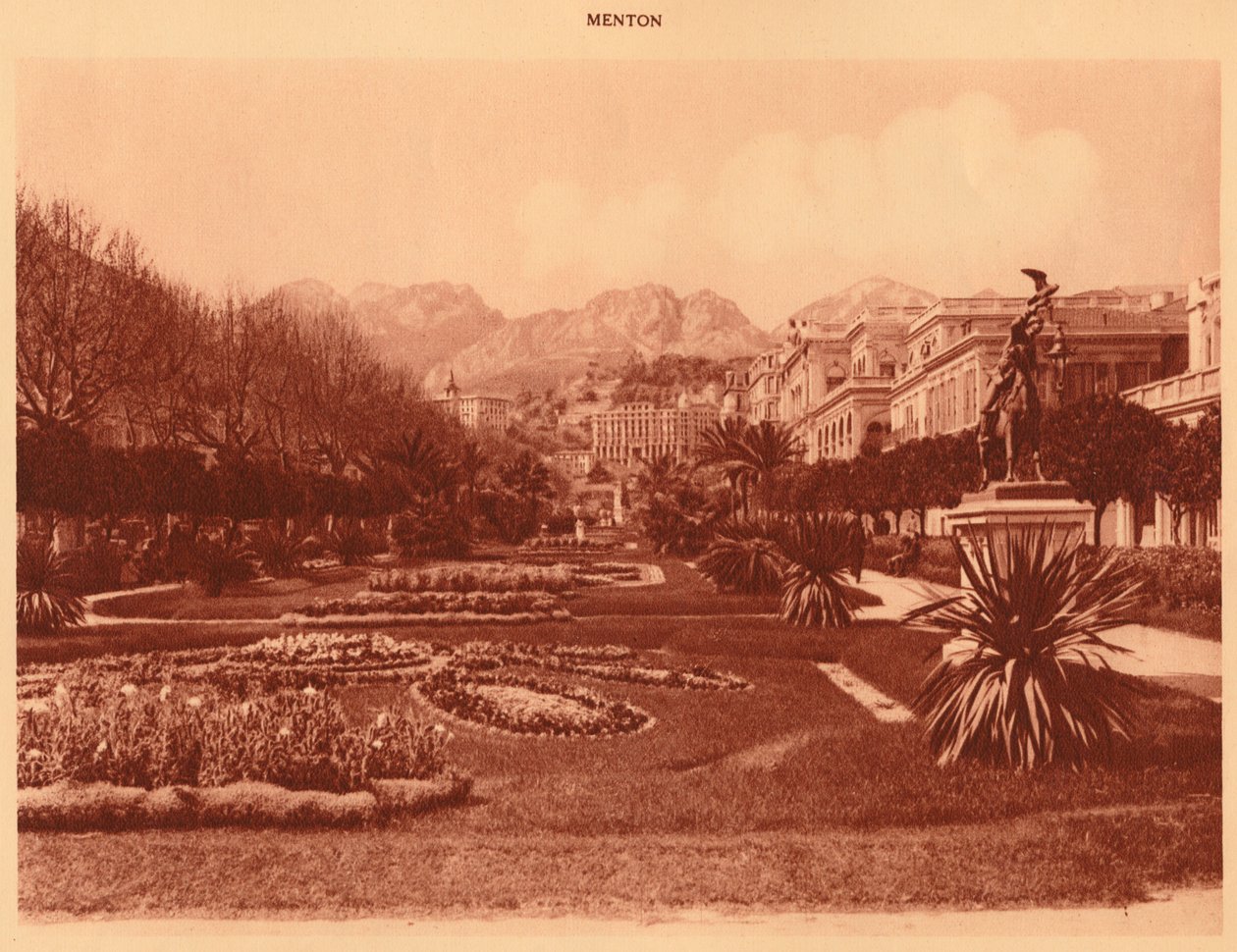 O Jardim Público, Menton, 1930. de Unbekannt