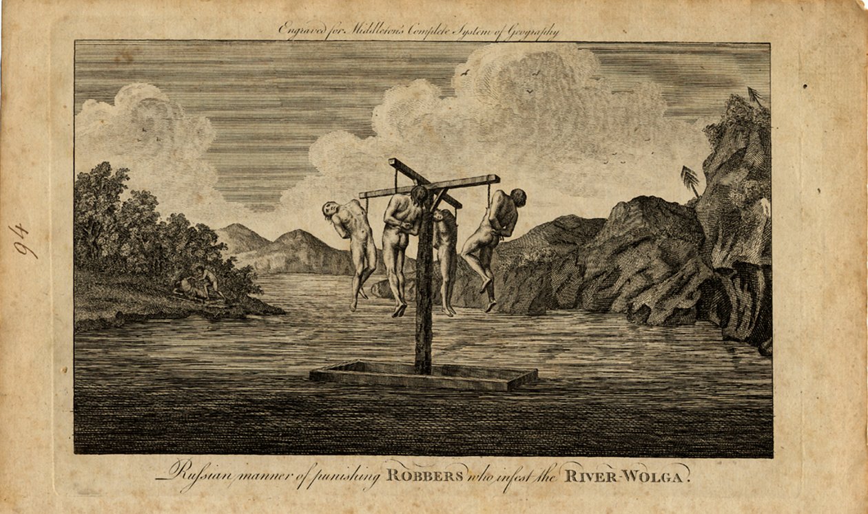 A punição dos ladrões russos no rio Volga, 1778 de Unbekannt