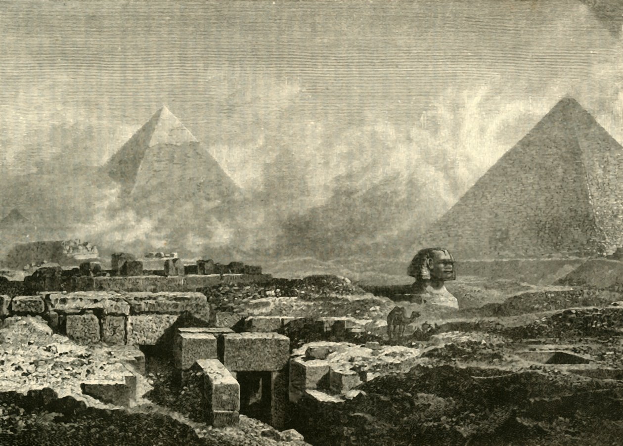 As Pirâmides e Esfinge, 1890. de Unbekannt