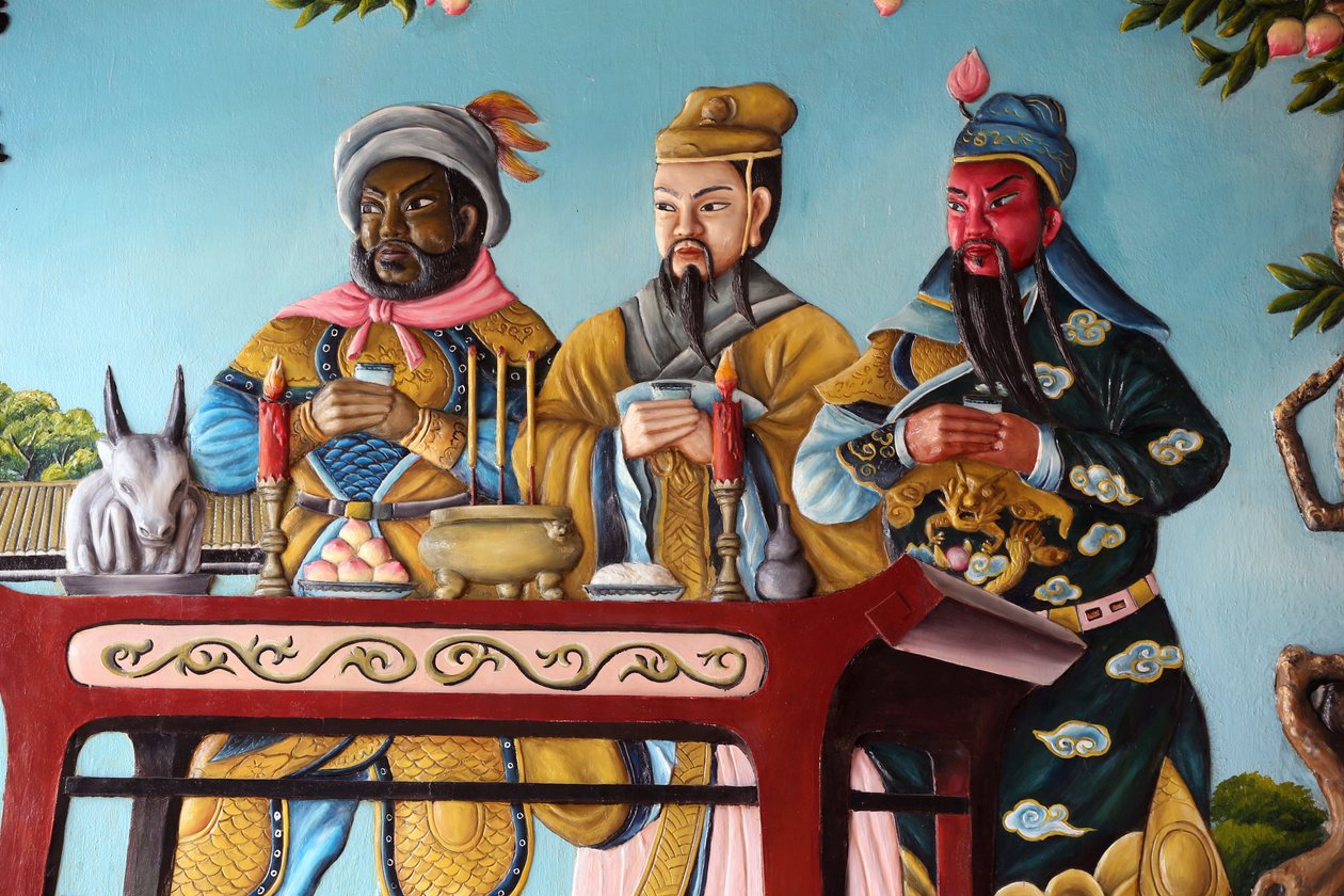 O Salão de Assembleia Quang Trieu (Cantonês). Parede ornamentada. Hoi An. Vietnam de Unbekannt